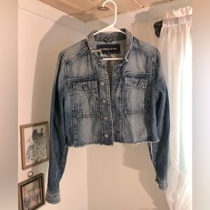 Express Cropped Distressed Jean Jacket